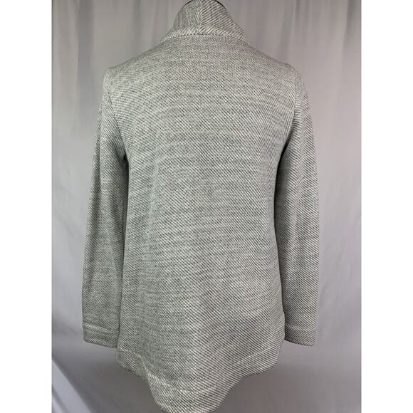 XS Ann Taylor Loft Waffle Weave Cardigan Sweater Open Women's Gray White - Picture 6 of 8